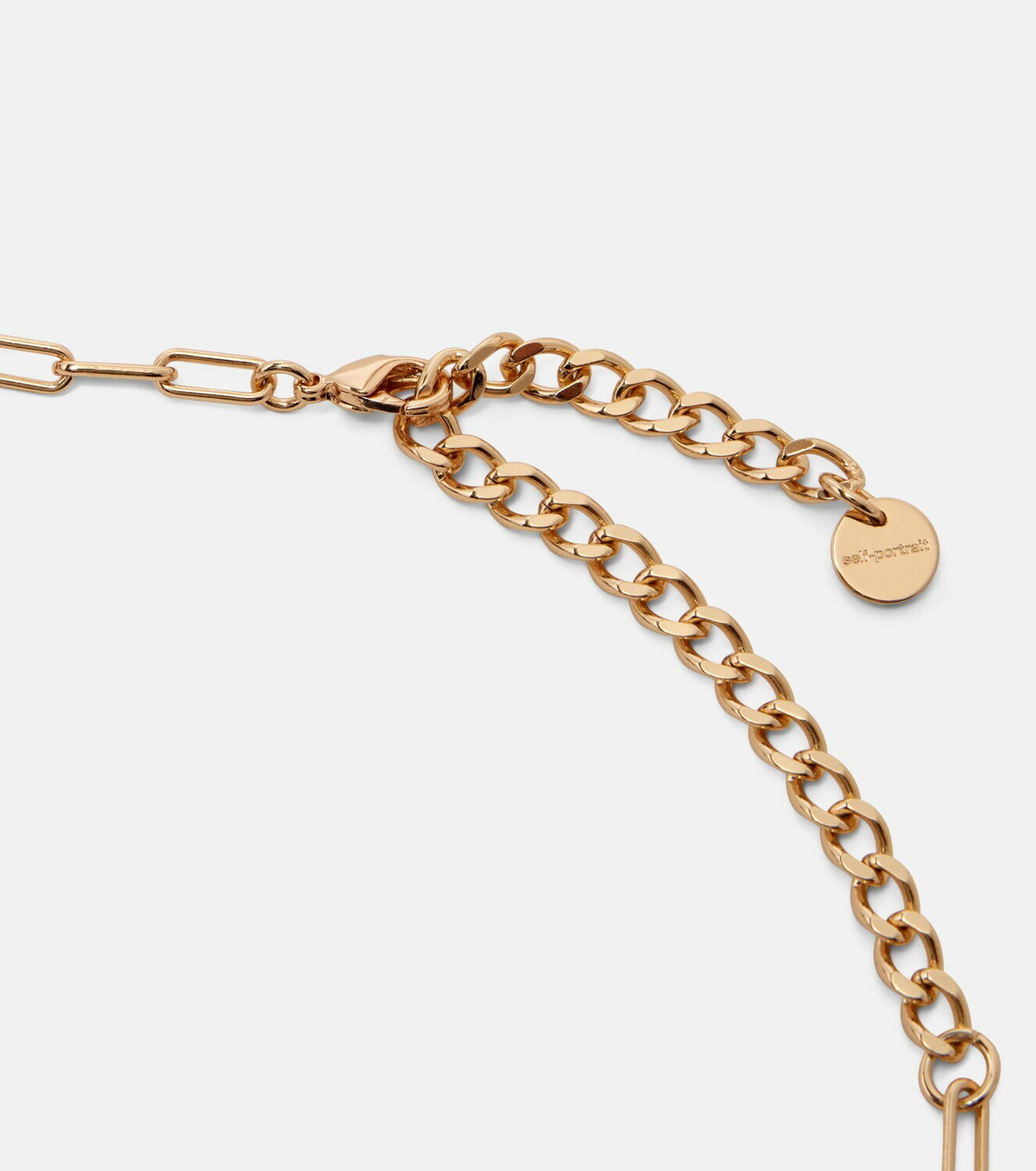 Self-Portrait Faux pearl-embellished charm necklace