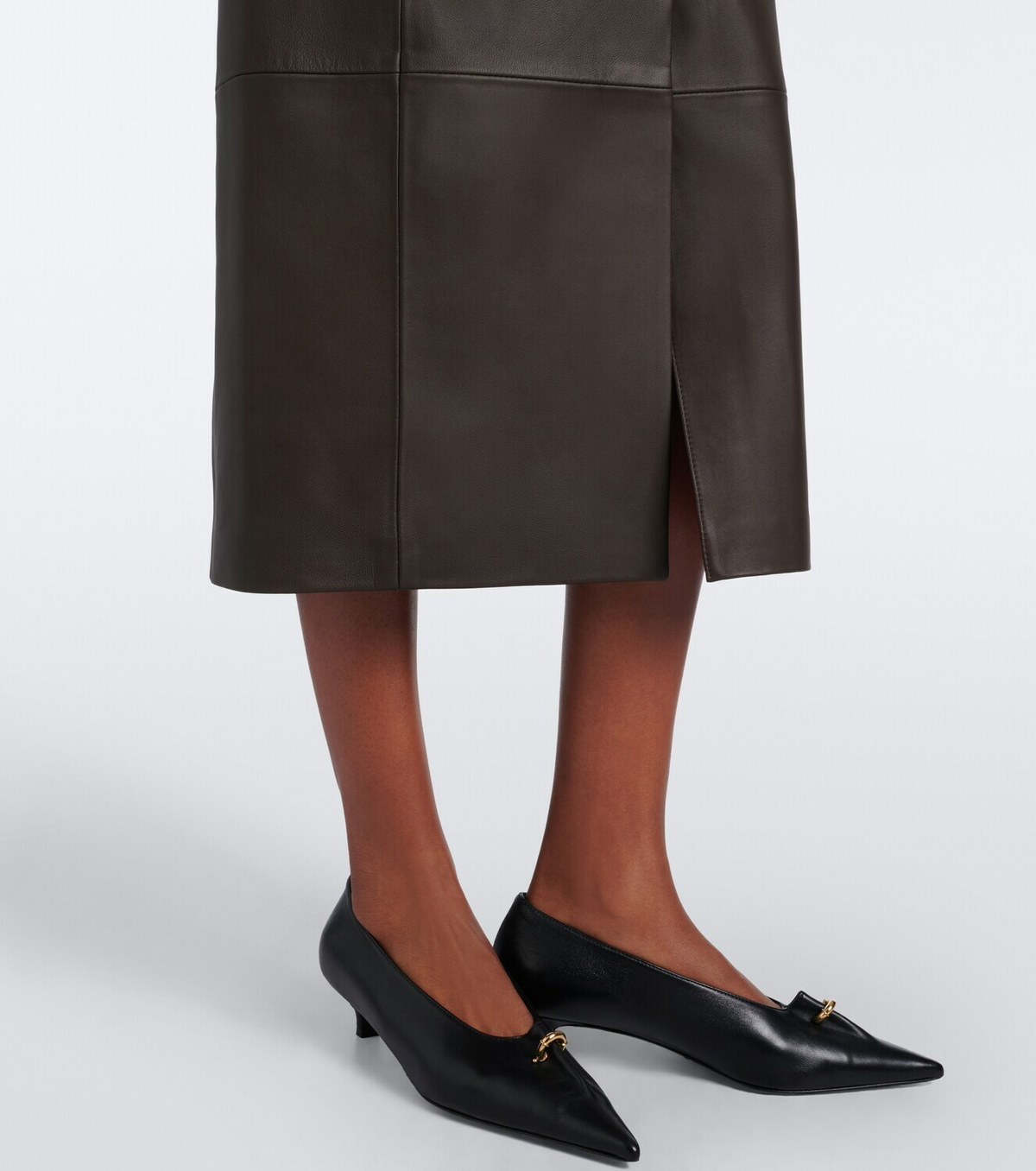 Vince Leather midi skirt