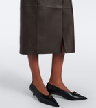 Vince Leather midi skirt
