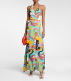 Etro - Printed halter-neck crop top