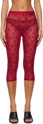Marine Serre Red Moonogram Mesh Flock Capri Leggings