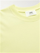 AMI PARIS - Logo-Embroidered Organic Cotton-Jersey T-Shirt - Yellow