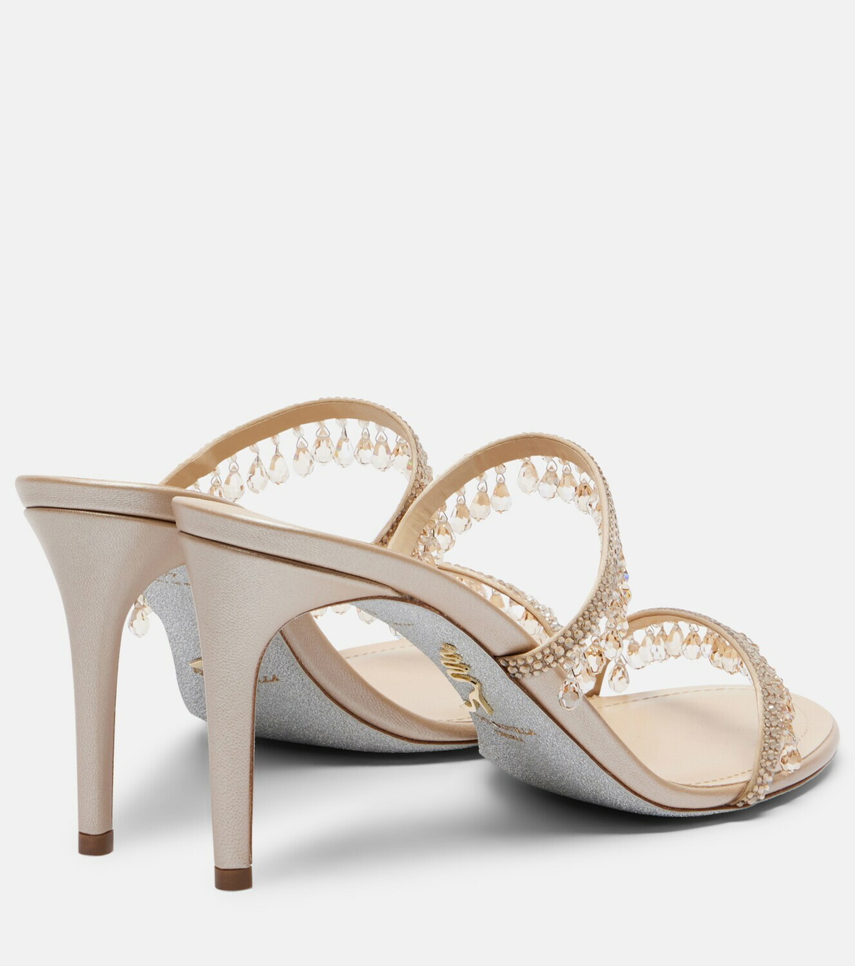 Rene Caovilla Chandelier embellished satin sandals