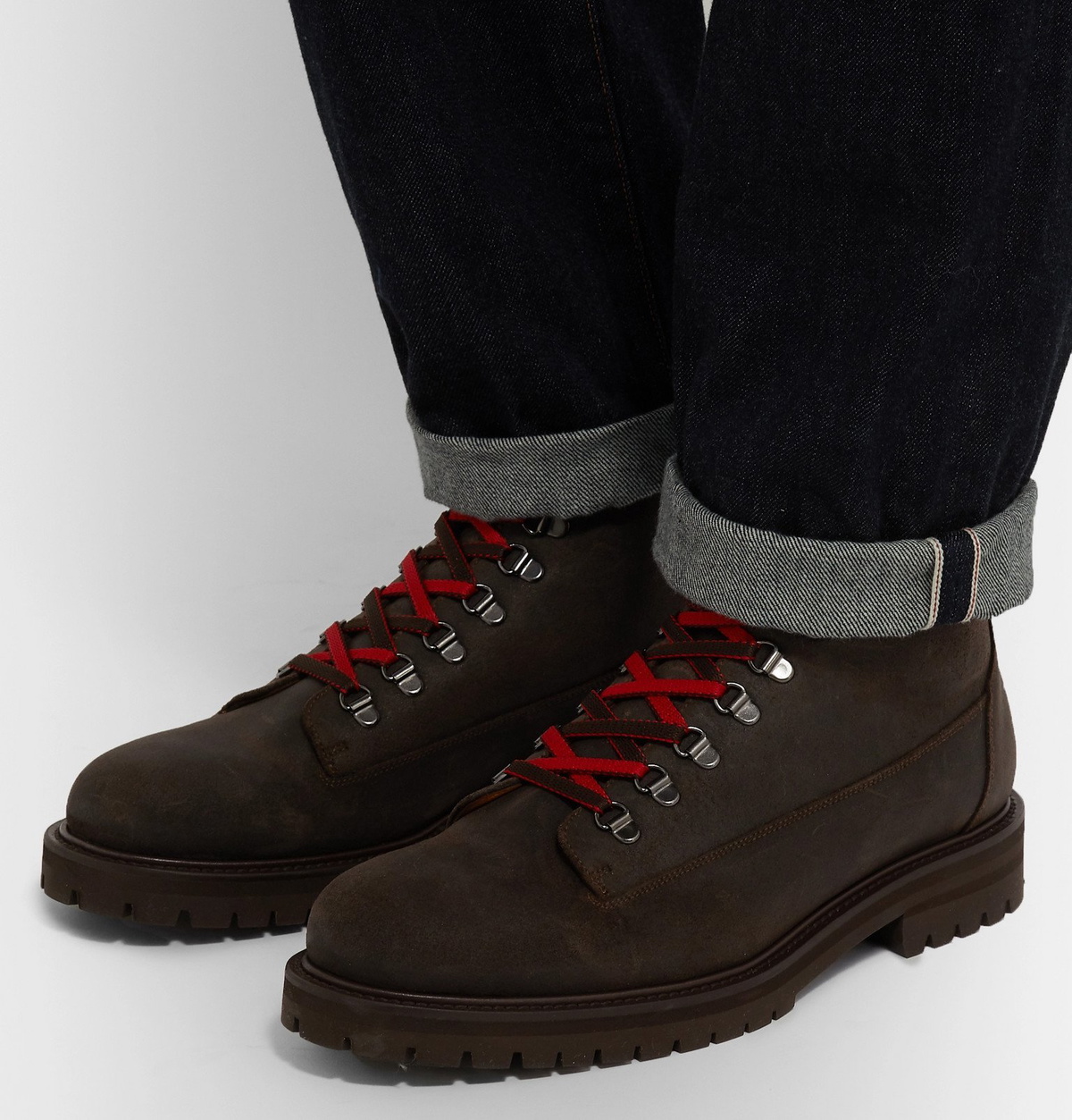 Mr P. - Jacques Shearling-Lined Waxed-Suede Boots - Brown Mr P display picture 2