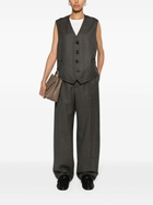 Bottega Veneta Brown Houndstooth Wool Waistcoat