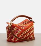 Loewe Paula's Ibiza Puzzle Mini raffia top-handle bag