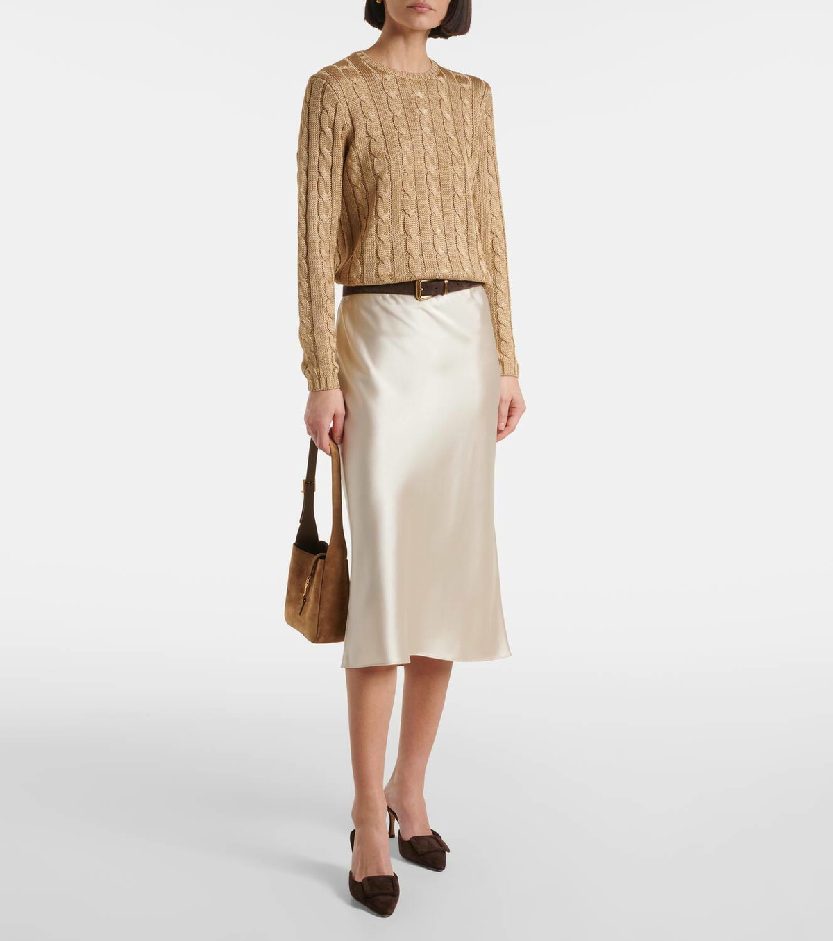 Ralph Lauren Collection Cable-knit silk sweater