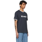 Sunnei Blue and White Logo T-Shirt