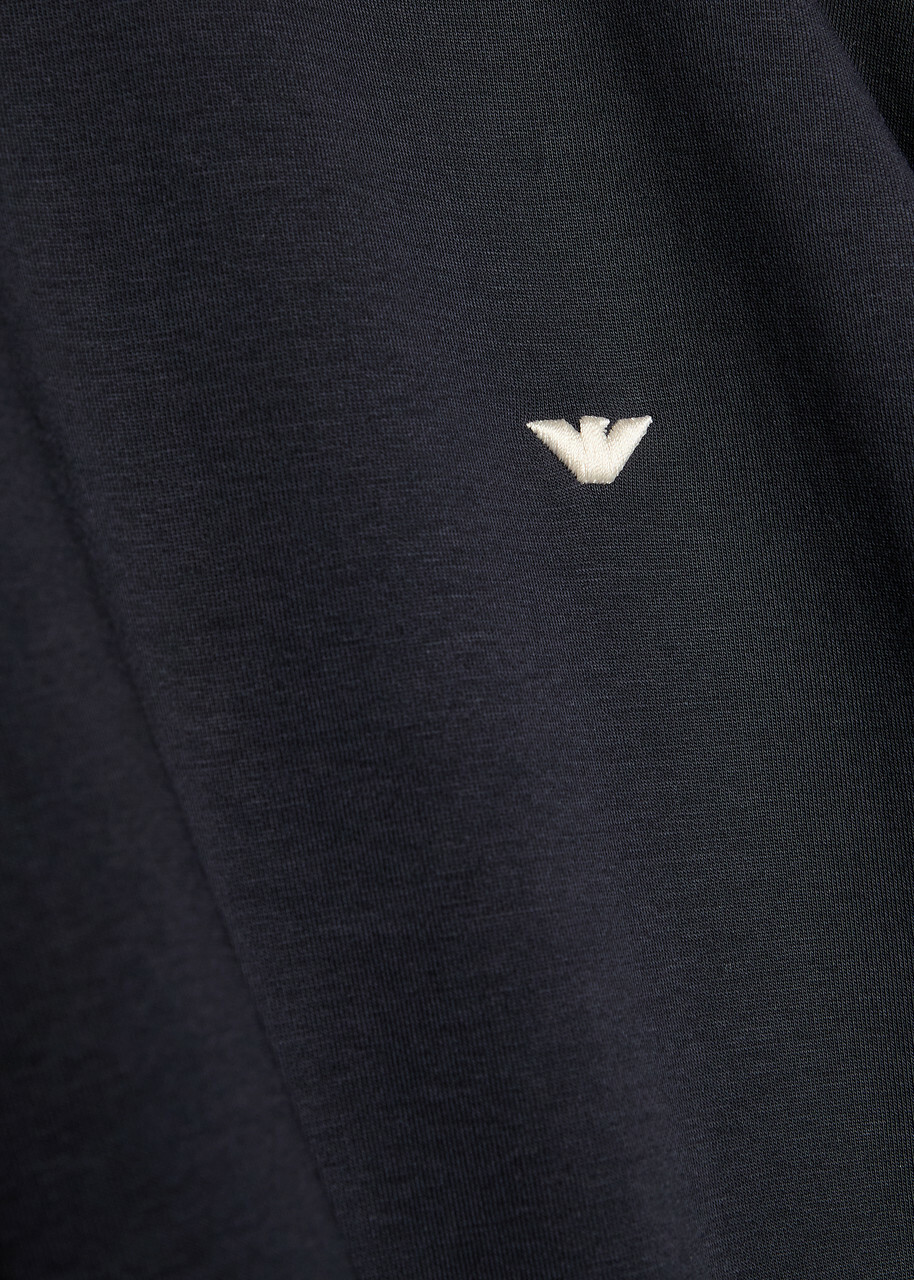 Emporio Armani Logo-embroidered Jersey Sweatshirt Navy