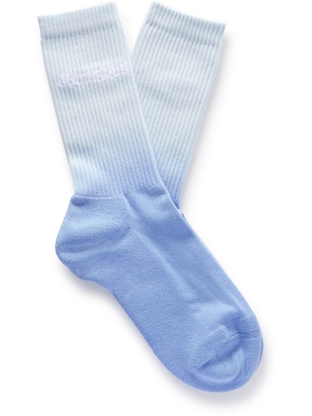 Photo: Jacquemus - Ribbed Dégradé Cotton-Blend Socks - Blue