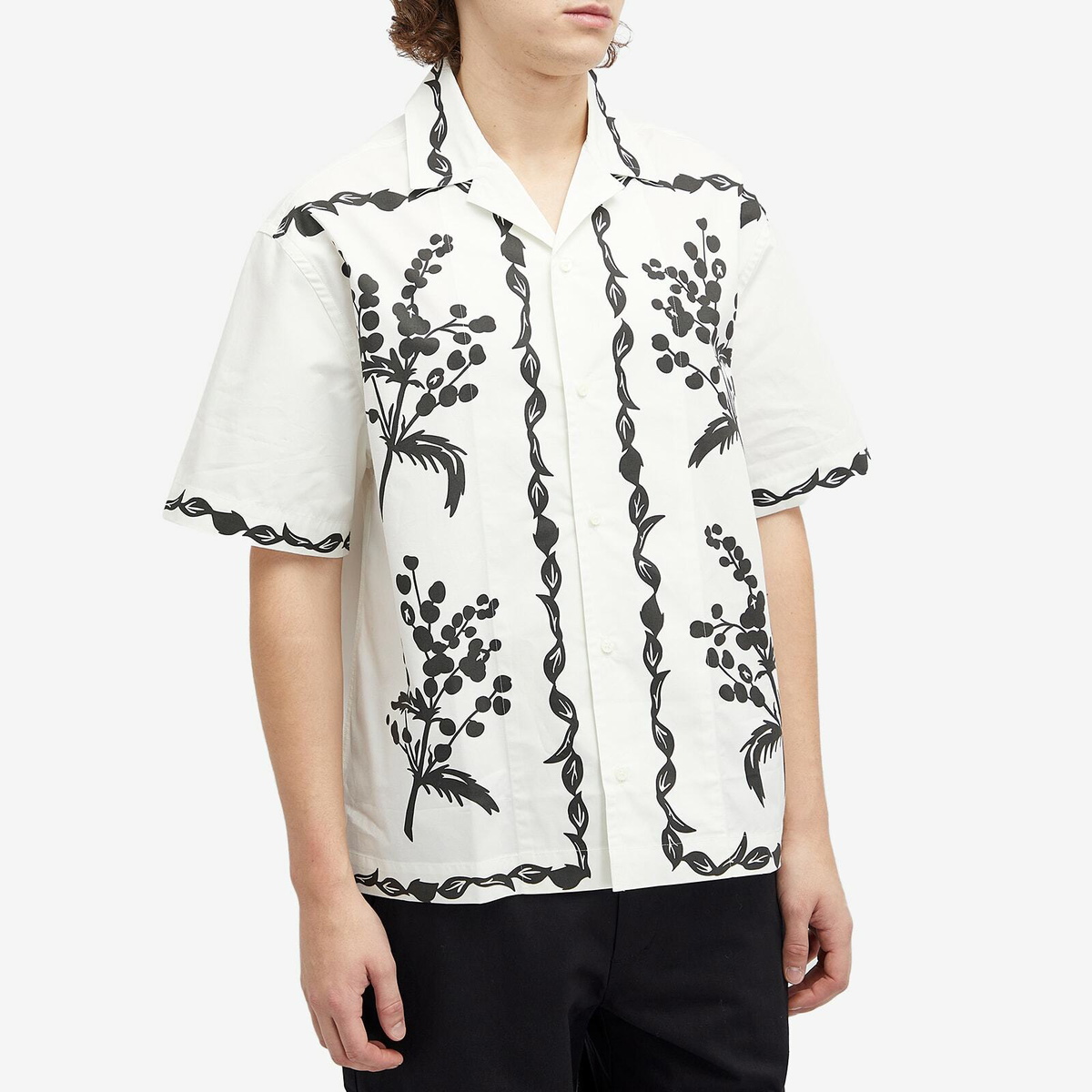 Jacquemus Men's Jean Vacation Shirt in Black Mimosa Jacquemus