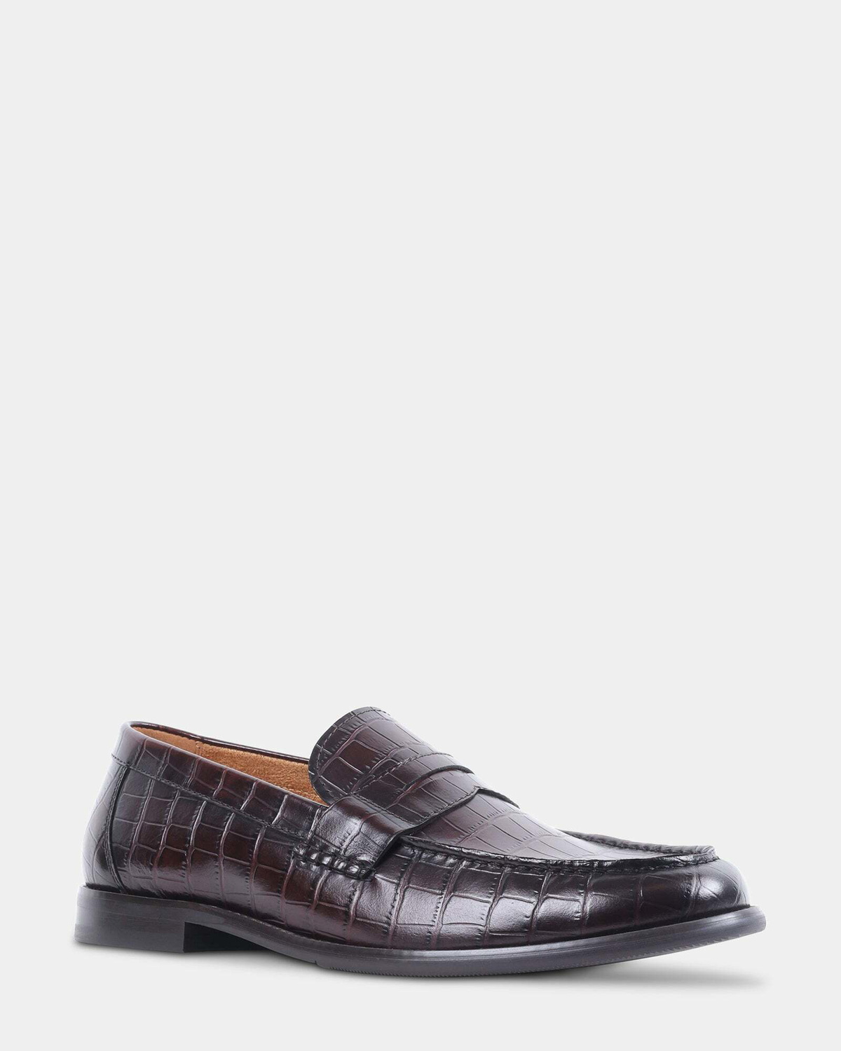 Steve Madden Murrayy Dress Shoes in Brown Croco