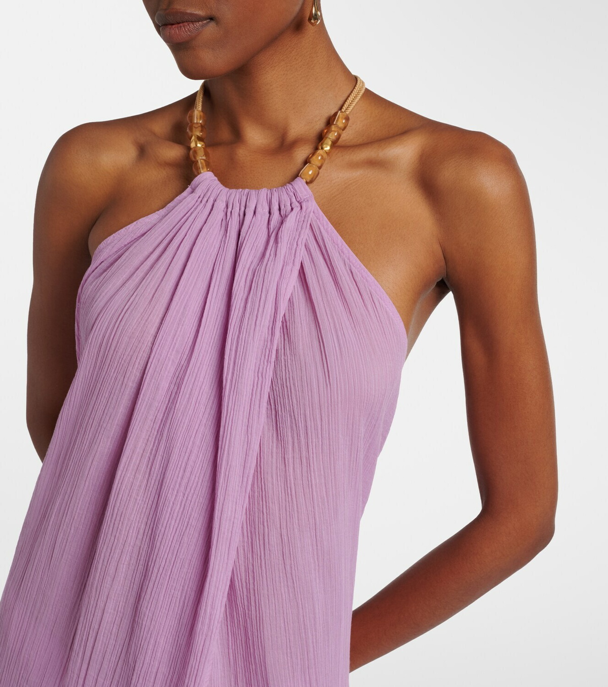 ViX Paula Hermanny Cloe beaded cotton beach cover-up