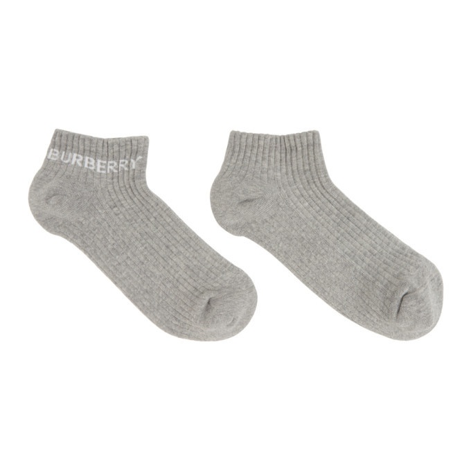 Photo: Burberry Grey Intarsia Logo Ankle Socks