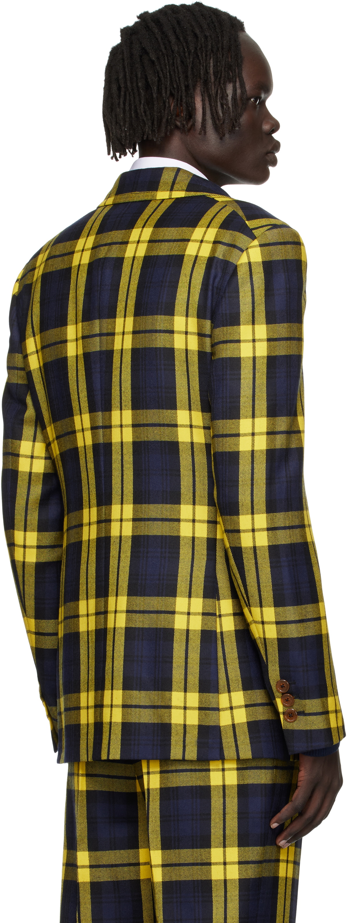 Vivienne Westwood Navy & Yellow One Button Blazer
