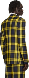 Vivienne Westwood Navy & Yellow One Button Blazer