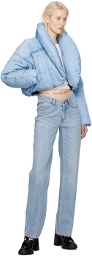 Alexander Wang Blue Nameplate V-Front Jeans