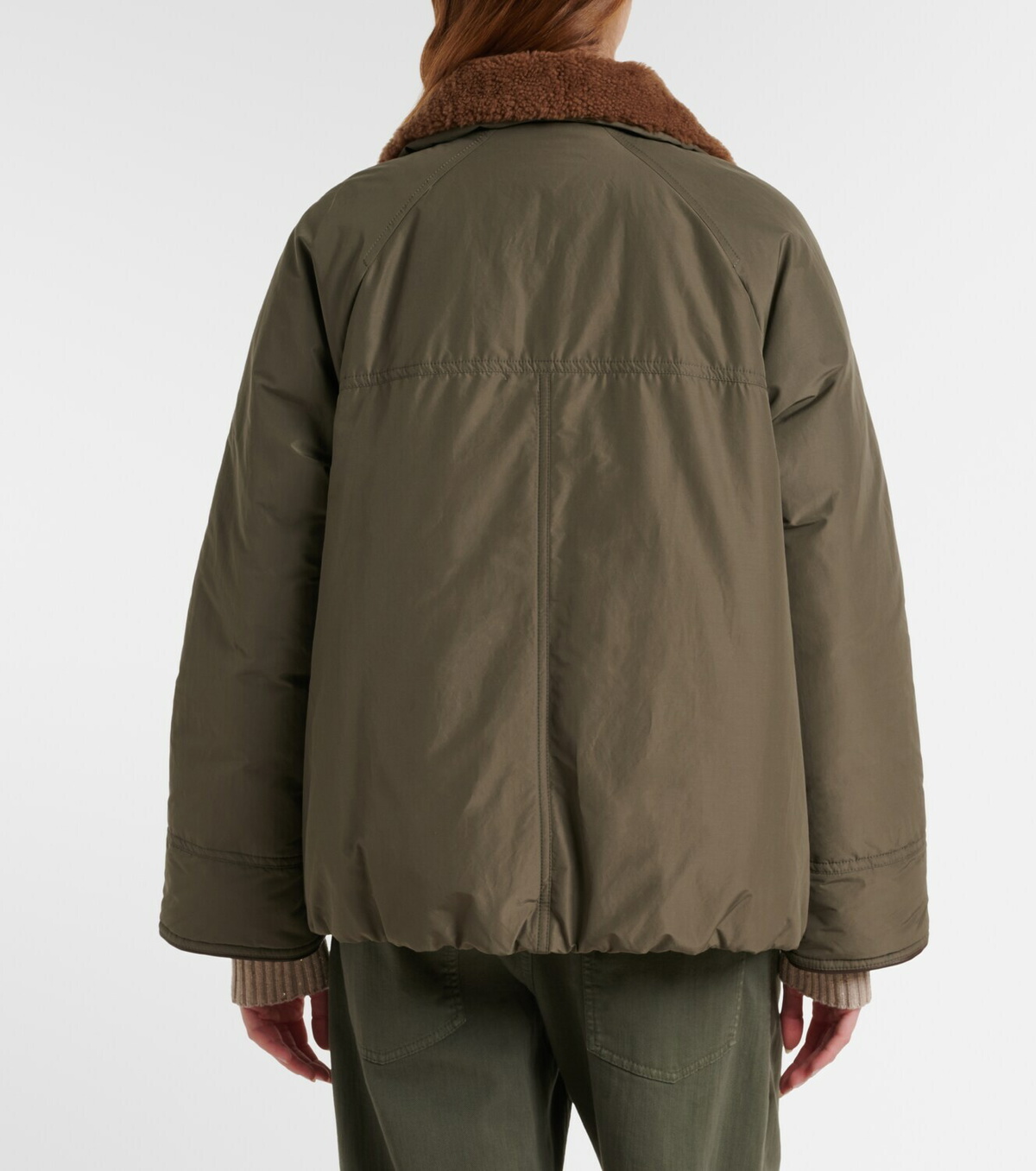 Brunello Cucinelli Shearling-trimmed cotton-blend jacket