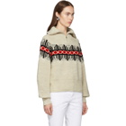 Isabel Marant White Curtis Graphic Knit Zip-Up Sweater