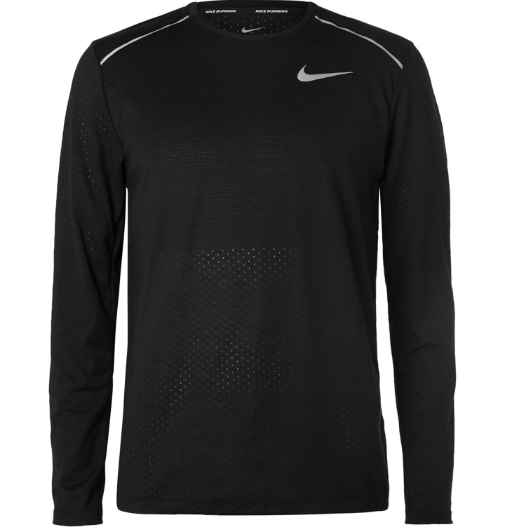 Photo: Nike Running - Breathe Rise 365 Perforated Dri-FIT T-Shirt - Black