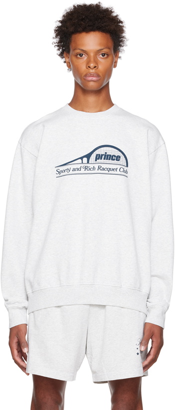 Photo: Sporty & Rich Gray Prince Edition Racket Sweatshirt