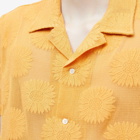 Bode Men's Sunflower Lace Short Sleeve Shirt in Golden
