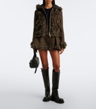 Sacai Fringed wool-blend tweed shorts