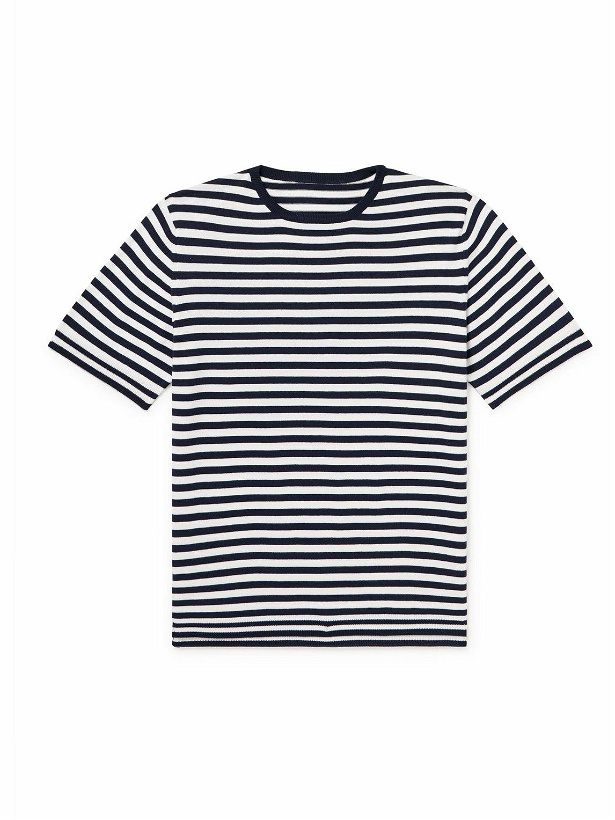Photo: Anderson & Sheppard - Striped Cotton T-Shirt - Blue