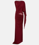 Alex Perry Asymmetric gathered jersey gown