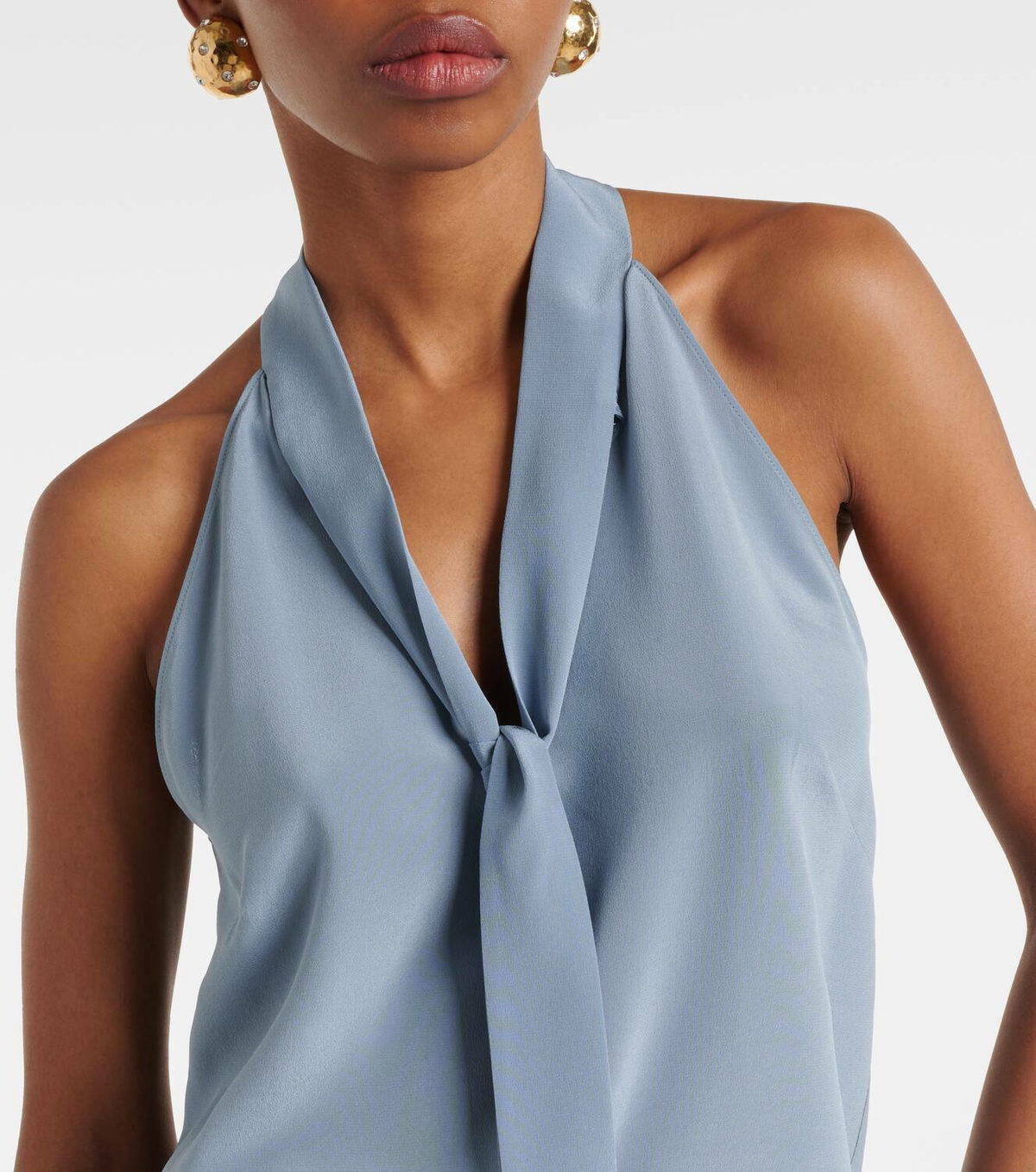 Nili Lotan Zelie halterneck silk top
