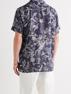 ETRO - Camp-Collar Floral-Print Linen Shirt - Blue