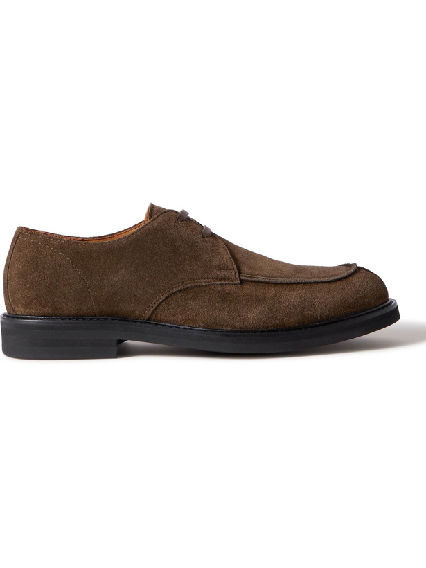 Photo: MR P. - Andrew Split-Toe Suede Derby Shoes - Green