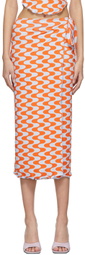 FENSI SSENSE Exclusive Orange & Blue 'Waves' Skirt