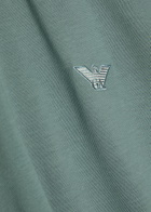 Emporio Armani Logo-embroidered Cotton T-shirt Blue