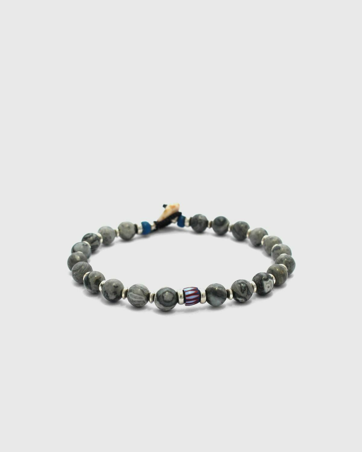 MIKIA Stone bracelet 6mm Grey Mens Jewellery
