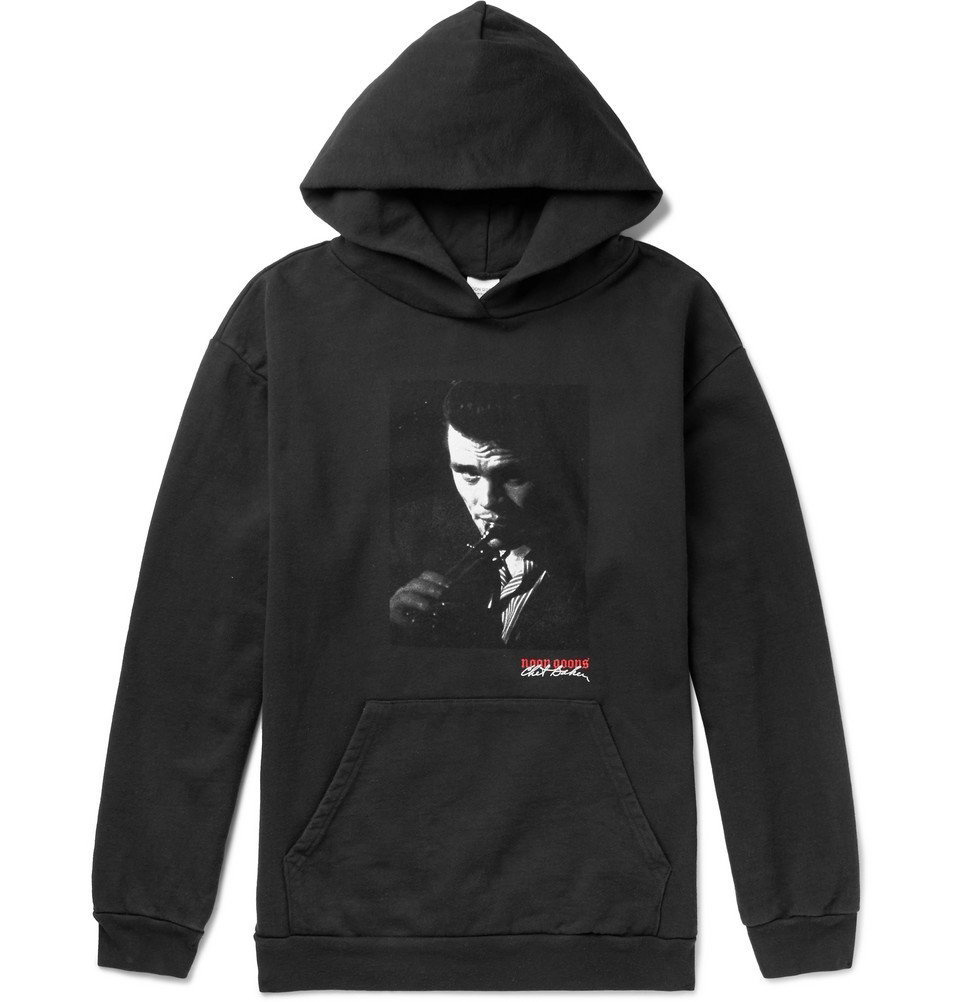 Noon Goons - Chet Baker Printed Fleece-Back Cotton-Jersey Hoodie - Men -  White Noon Goons