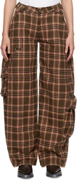 Collina Strada Brown & Pink Plaid Lawn Cargo Pants