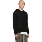 Rick Owens Black Cashmere Long Sleeve Hoodie