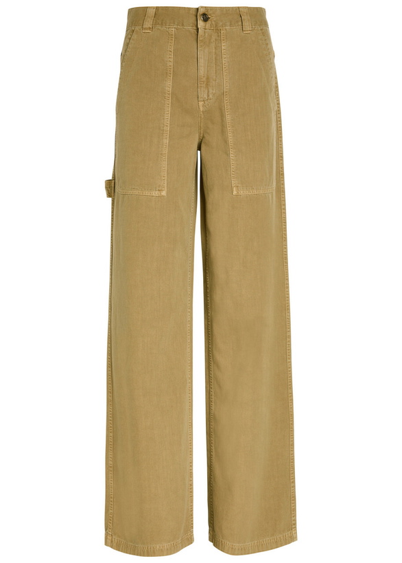 Photo: Moncler Straight-leg Cotton-twill Trousers Beige