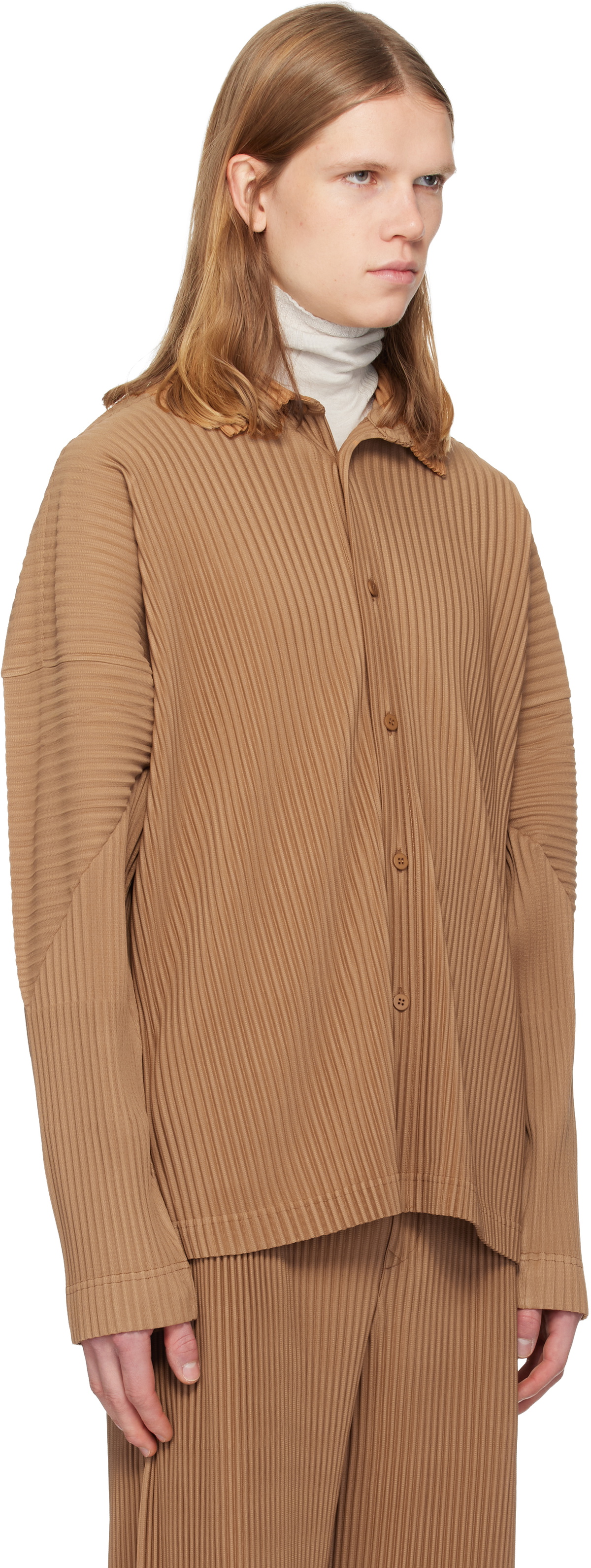 HOMME PLISSÉ ISSEY MIYAKE Tan Monthly Colors October Shirt Homme