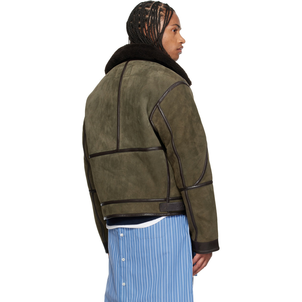Polo Ralph Lauren Khaki Shearling Flight Jacket