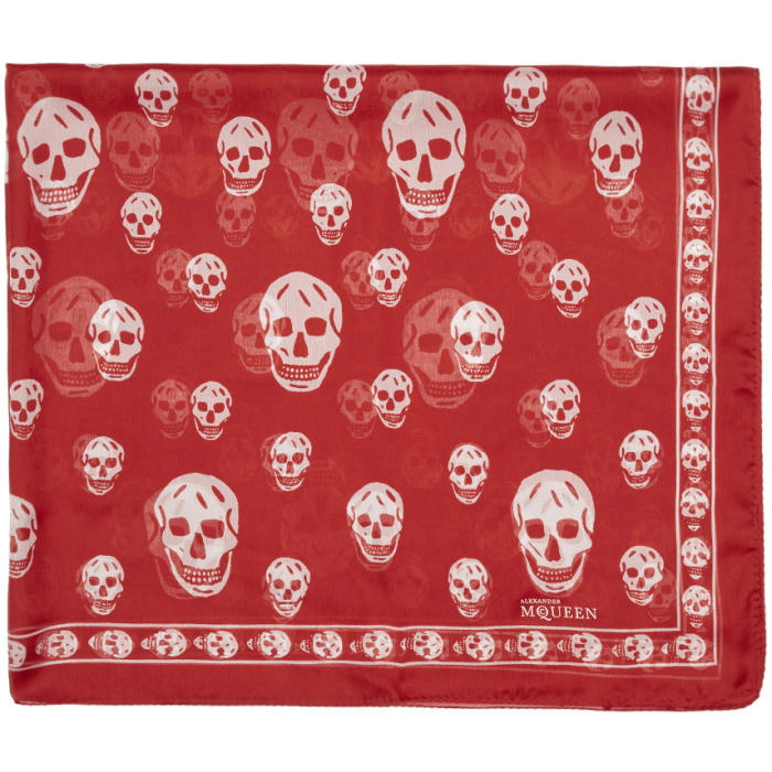 Photo: Alexander McQueen Red and White Skull Scarf 