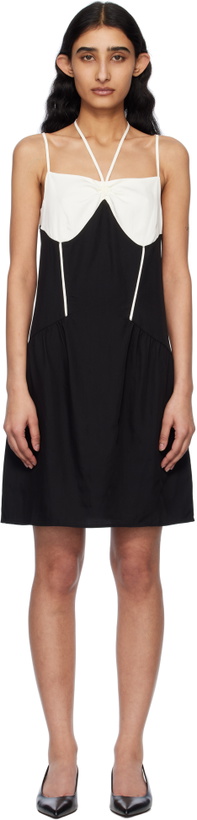 Photo: Kijun Black & Off-White Blocked Camisole Minidress
