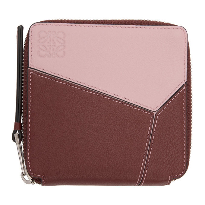 Photo: Loewe Red and Pink Puzzle Square Zip Wallet