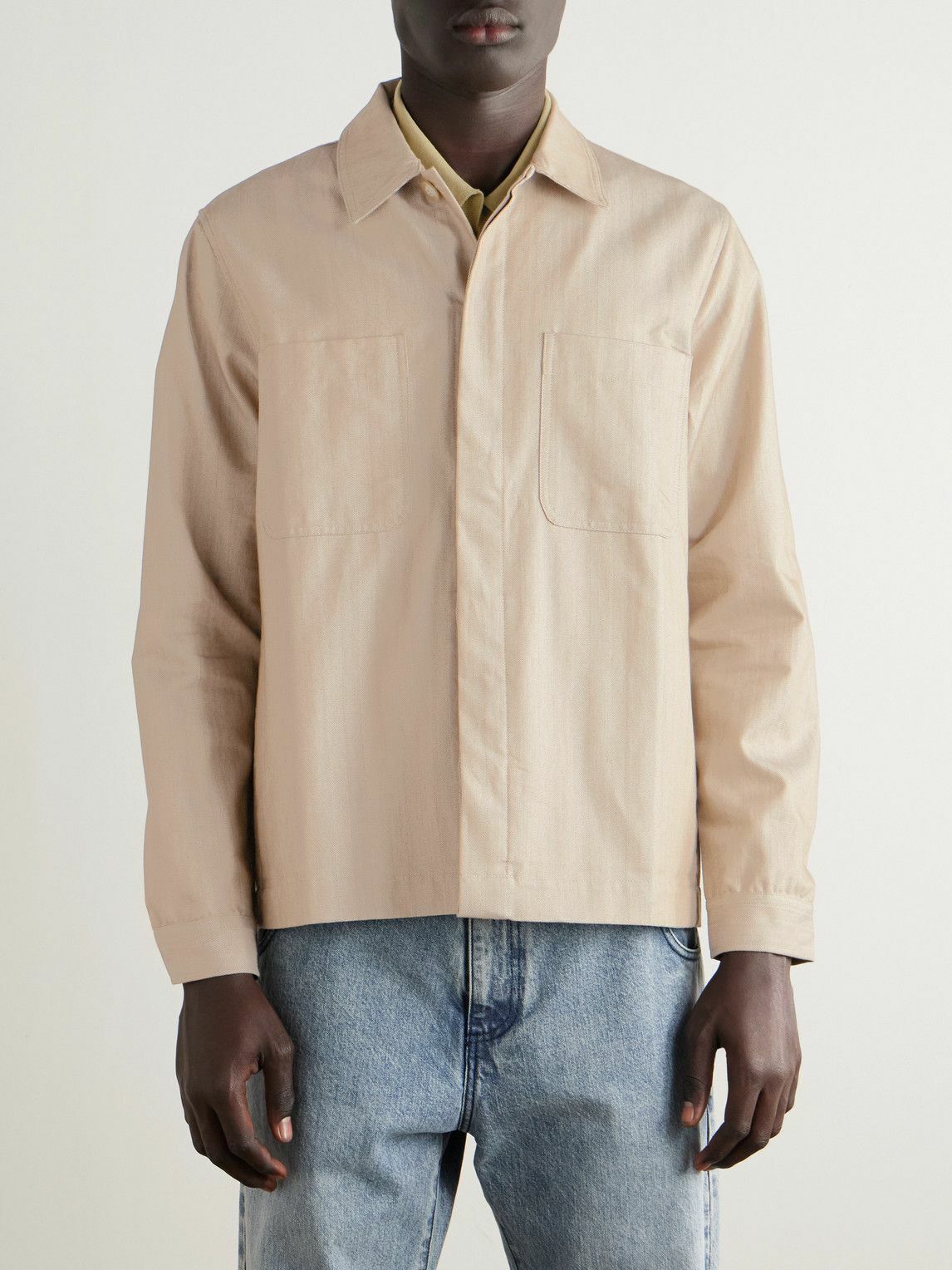 Frescobol Carioca - Fonted Herringbone Cotton Overshirt - Neutrals