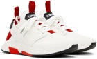 TOM FORD White & Red Jago Sneakers