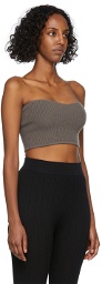 System Grey Knit Sweetheart Tube Top
