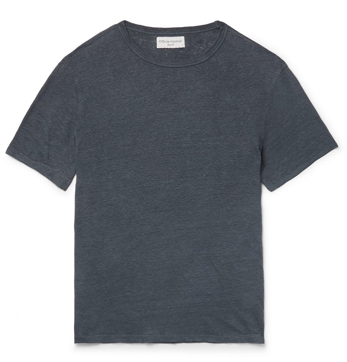 OFFICINE GÉNÉRALE - Garment-Dyed Linen T-Shirt - Blue Officine Creative