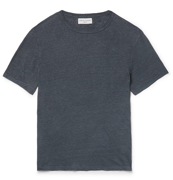 Photo: OFFICINE GÉNÉRALE - Garment-Dyed Linen T-Shirt - Blue