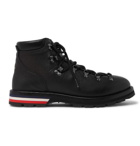 Moncler - Peak Pebble-Grain Leather Hiking Boots - Black